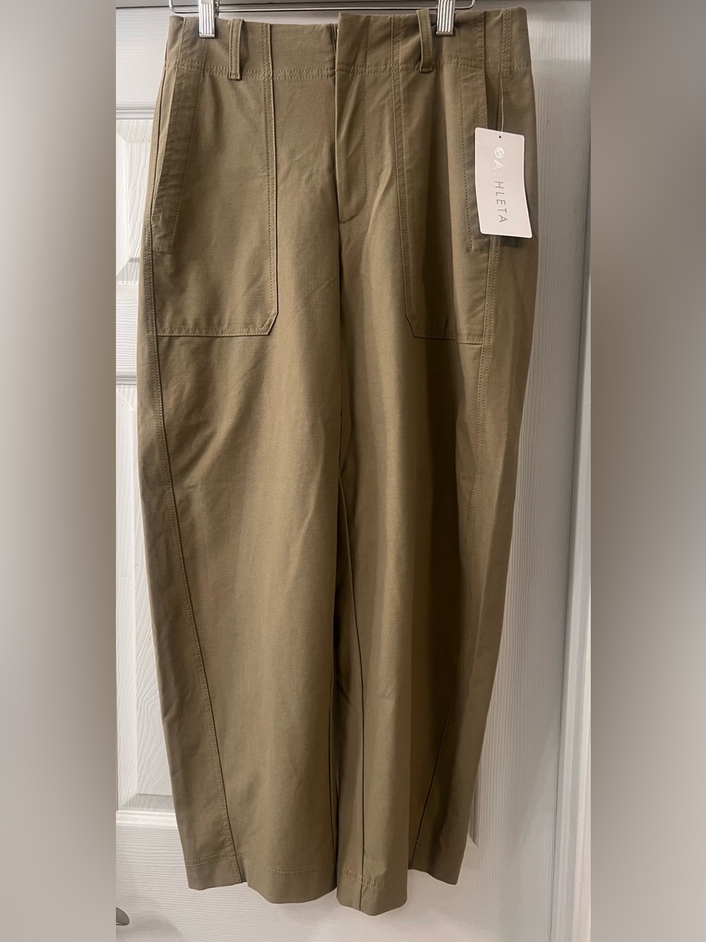 Athleta Olive Green Skyline Barrel HighRise Barrel Pants Sz 10 NWT - Casual, - Picture 6 of 11